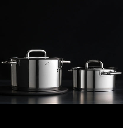 Jumbo Metalix 8 Parça Çelik Tencere Seti – 18/10 Paslanmaz Çelik, İndüksiyon Uyumlu