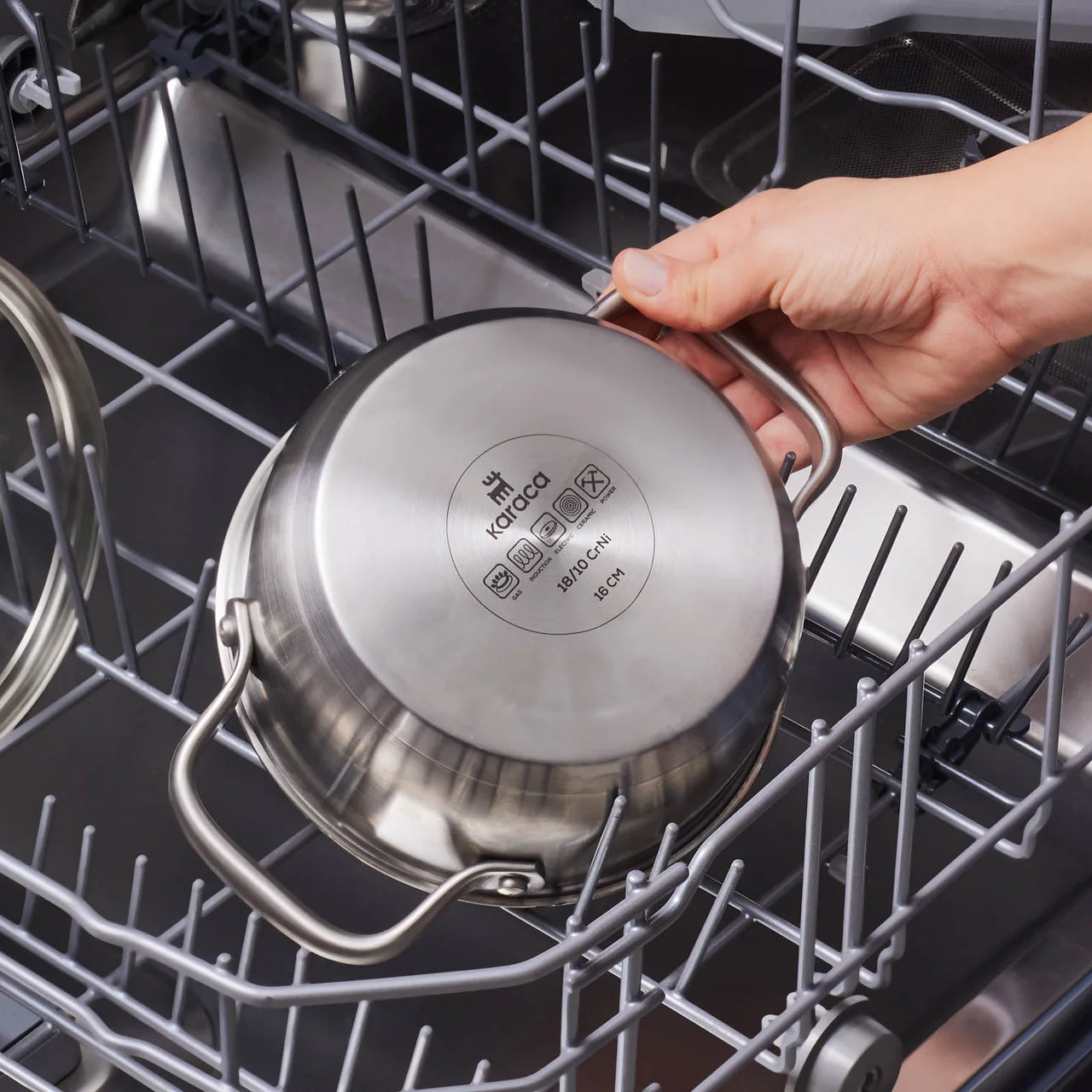 Karaca Elite Paslanmaz Çelik Sığ Tencere 18 cm – İndüksiyon Uyumlu