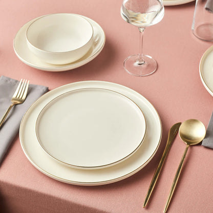 Karaca Stream Bone Meridian 24 Piece Dinner Set for 6 People – Gold