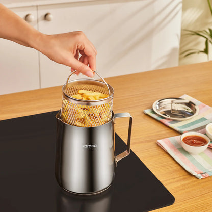 Karaca Minifry Roestvrijstalen Frituurpan 2 Liter – Zilver