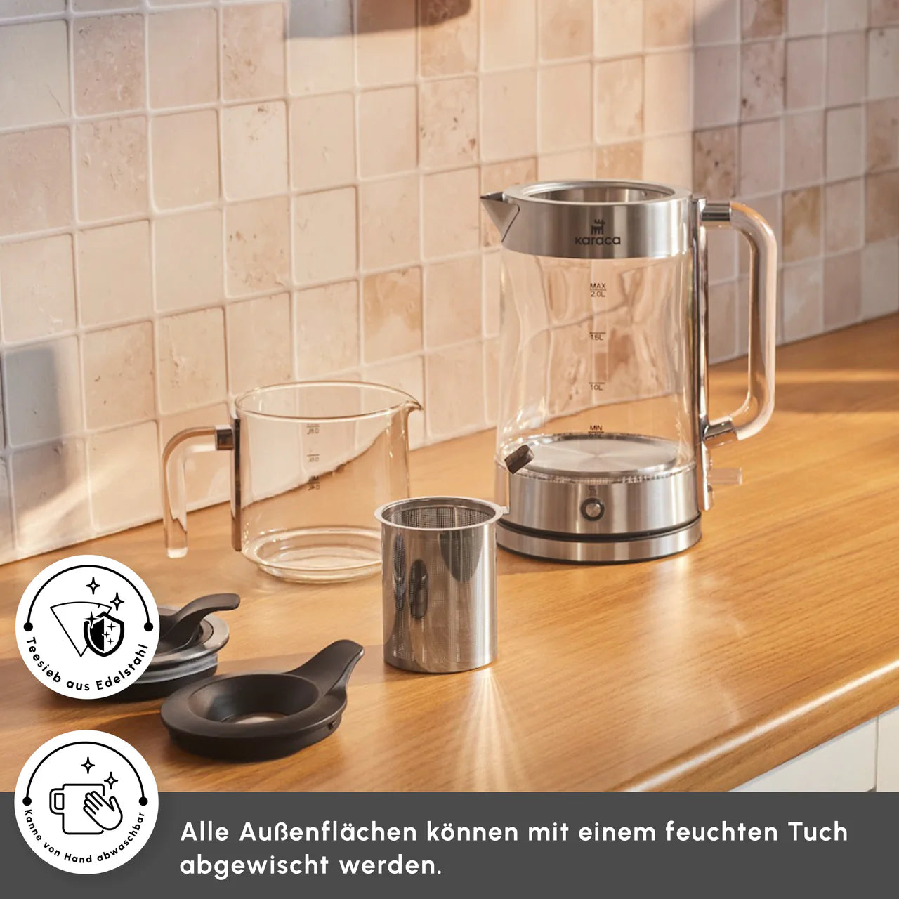 Karaca Luma Cam Çay Makinesi – 2,8 L, 2200 W