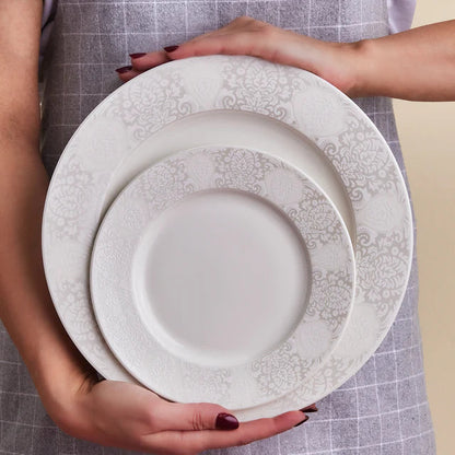 Karaca Forever Bone China New Olio 12 Kişilik 53 Parça Yemek Takımı – Beyaz