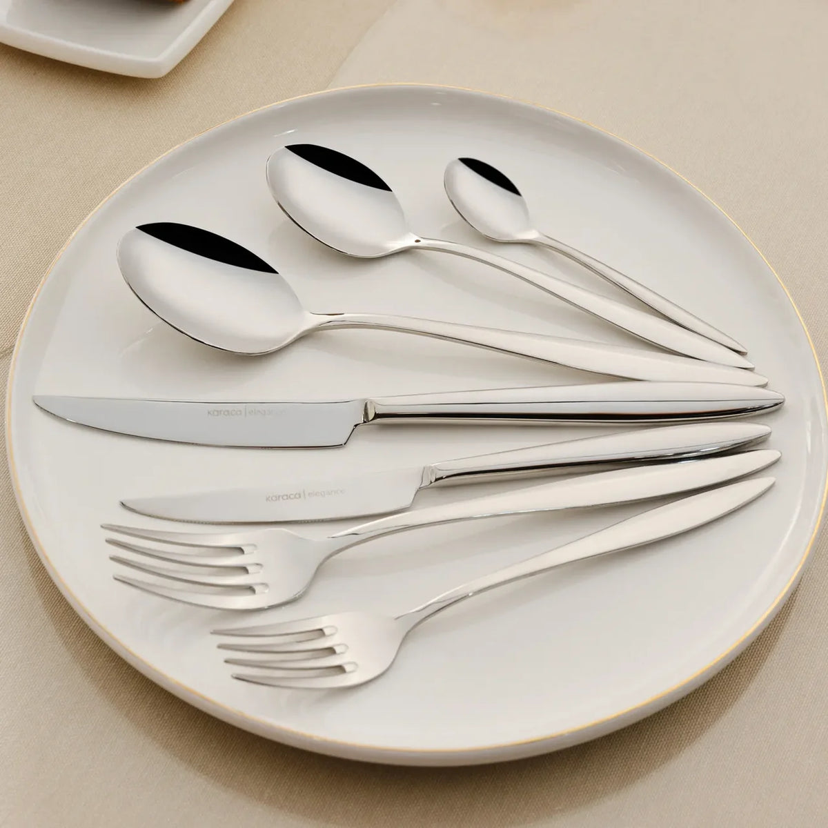 Karaca Novara Elegance 84-Piece 12-Person Cutlery Set – Stylish Tableware Set