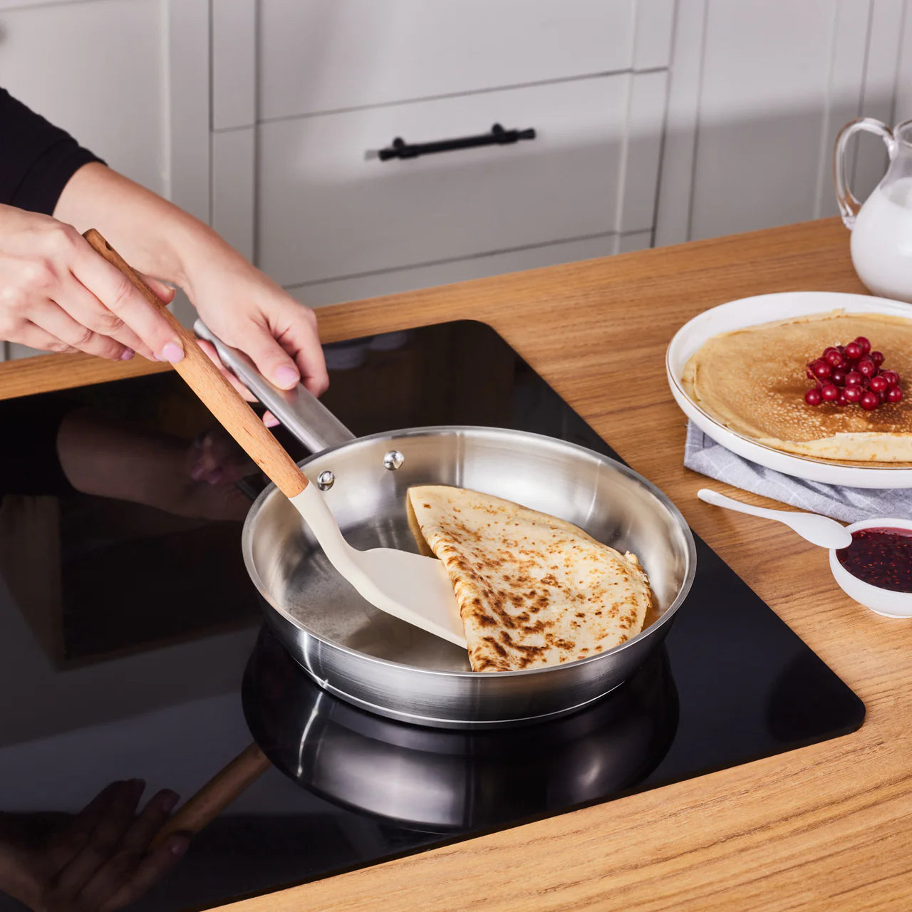 Karaca Elite Paslanmaz Çelik Tava 24 cm – Dayanıklı Çelik Kızartma Tavası