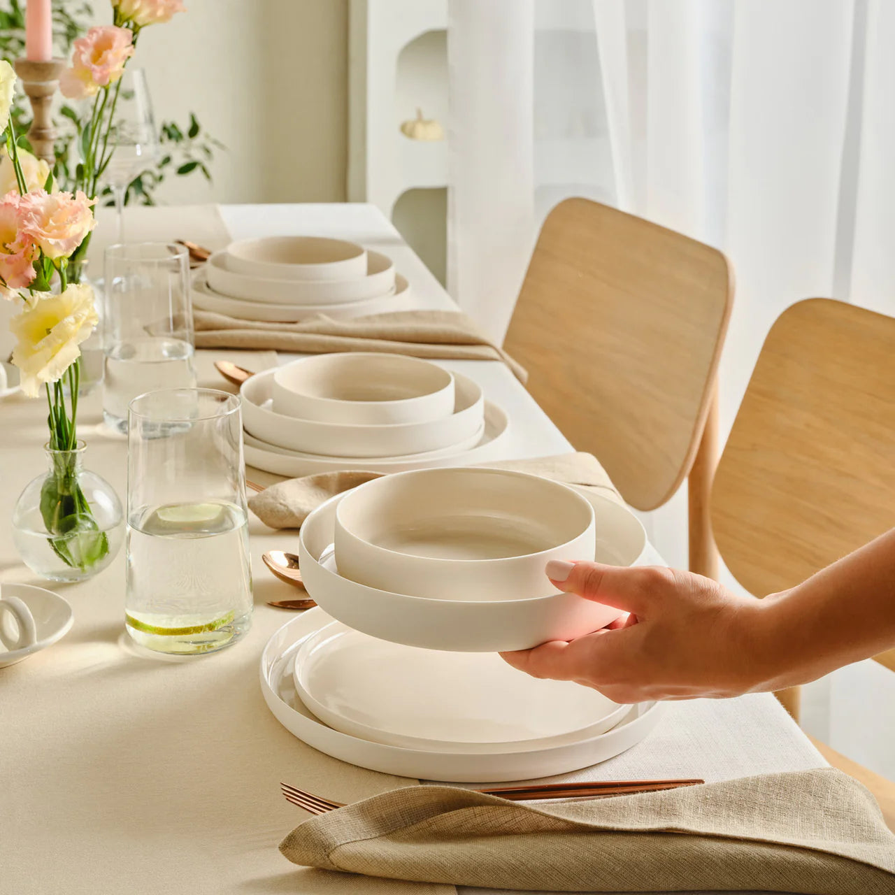 Karaca Earth Collection 24 Parça 6 Kişilik Yemek Takımı – Organik Formlar