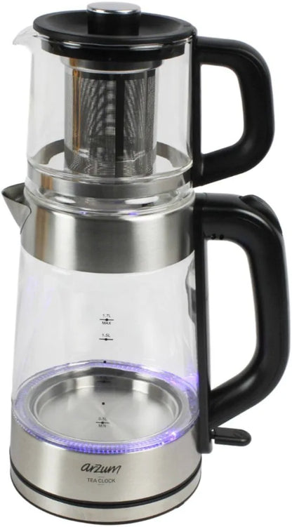 Arzum AR3154 1.7 L Dubbelwandige Glazen Theemaker – 1700W