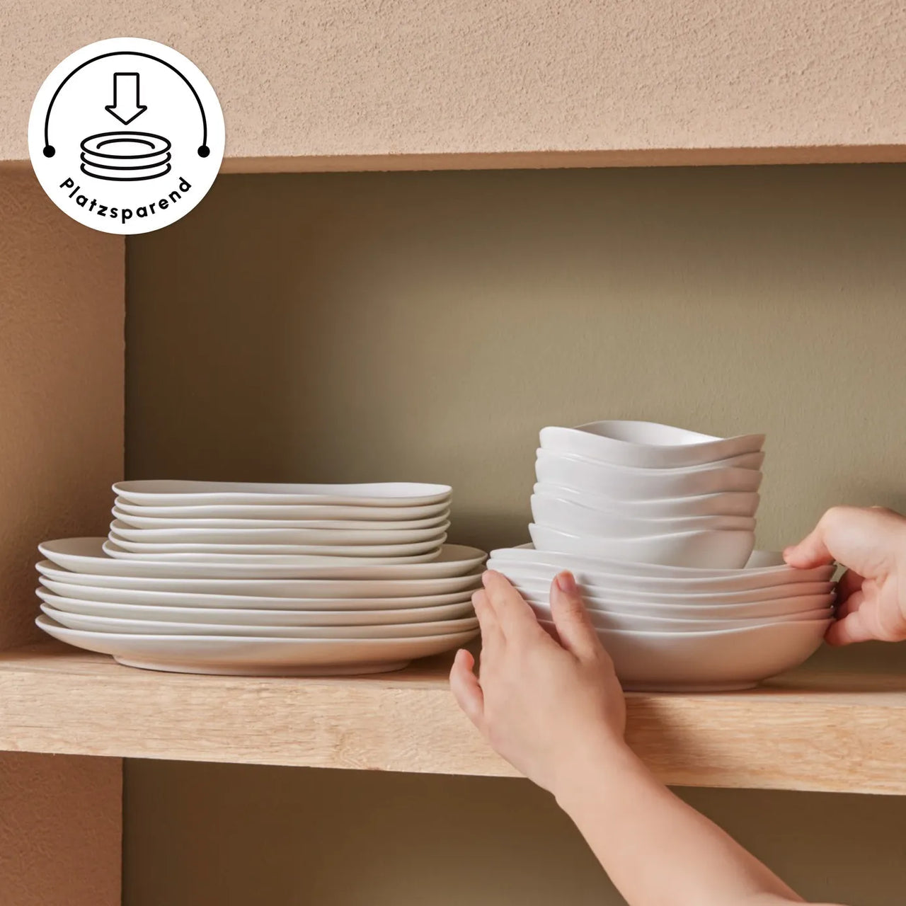 Karaca Streamline Rubicon 24 Parça 6 Kişilik Bone China Yemek Takımı – Beyaz
