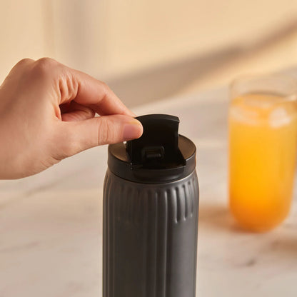 Karaca Rimo 600 ml Steel Thermos – Leakproof, 8 Hours Hot, 6 Hours Cold, Anthracite