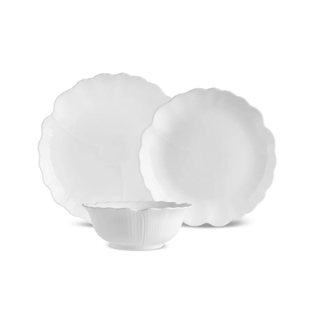 Karaca White Flower 18-delig 6-persoons opaalglazen serviesset – Witte tafelset