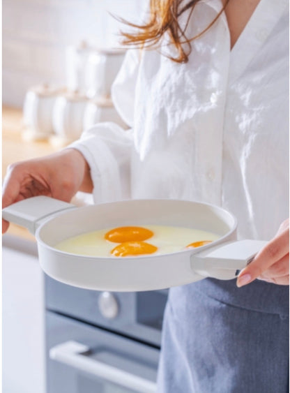 Acar Ultimate Pro Koekenpan Set met Siliconen Deksel 2-delig – 20 cm & 24 cm, Keramische Coating, Crème