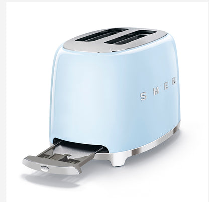 SMEG TSF01PBEU Pastelblauwe broodrooster – 2 sneden, 50's retro-stijl, 950W