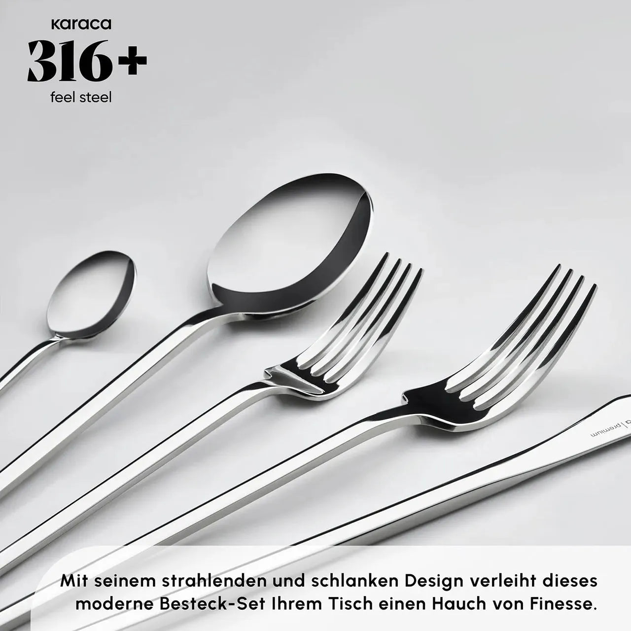 Karaca Look 316+ Steel 84 Piece 12 Person Fork Spoon Knife Set – Premium Series