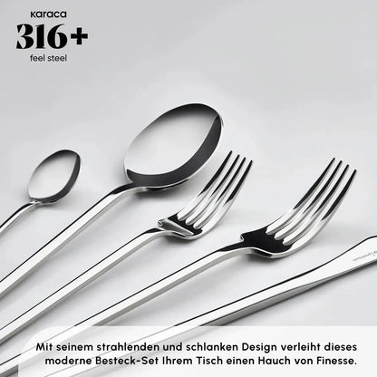 Karaca Look 316+ Steel 84 Piece 12 Person Fork Spoon Knife Set – Premium Series