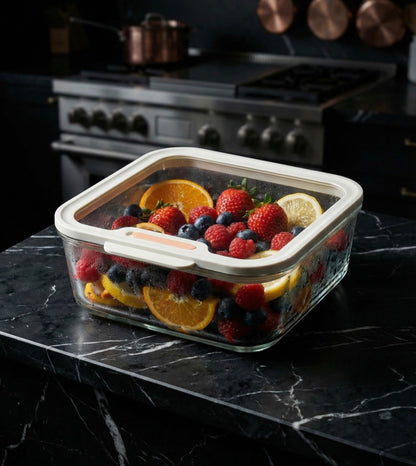 Acar Maxwell Borosilicaat Glazen Bewaarbak 1370 ml Vacuüm Siliconen Deksel
