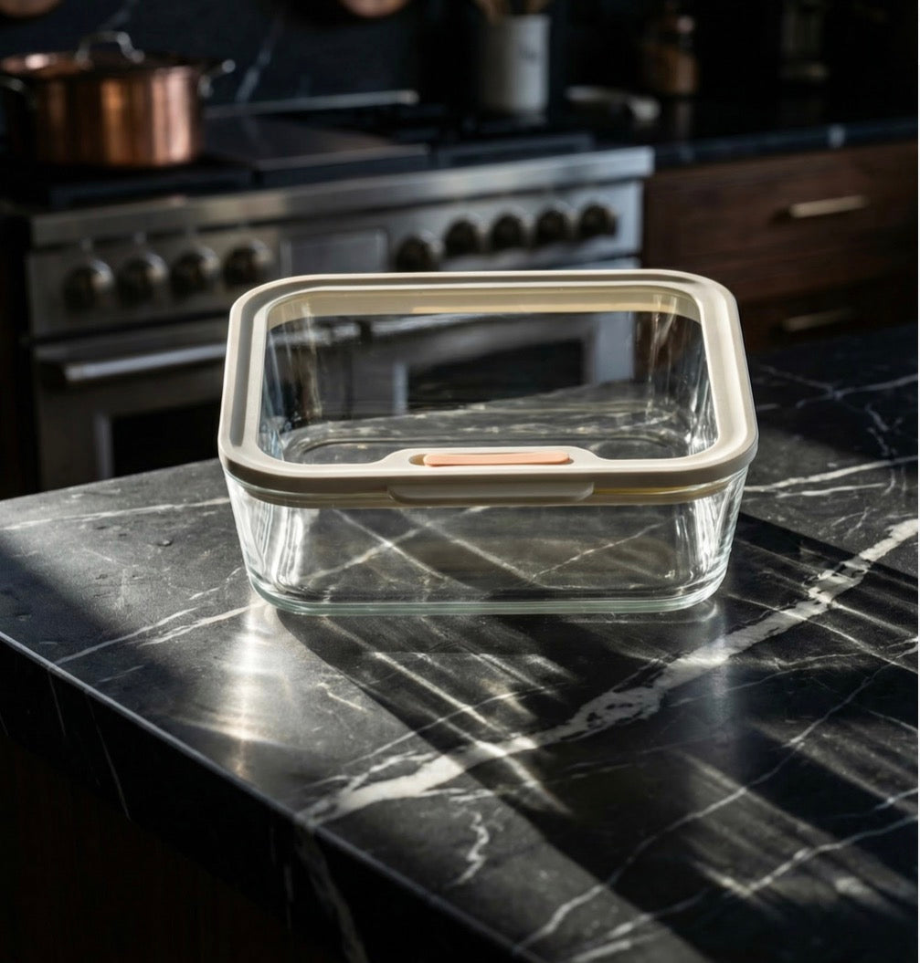 Acar Maxwell Borosilicaat Glazen Bewaarbak 1370 ml Vacuüm Siliconen Deksel