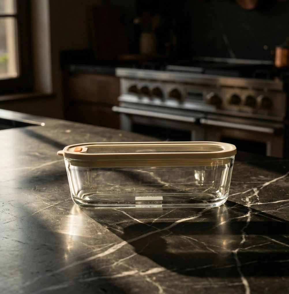 Acar Maxwell Borosilicaat Glazen Bewaarbak 560 ml Vacuüm Siliconen Deksel Rechthoekig