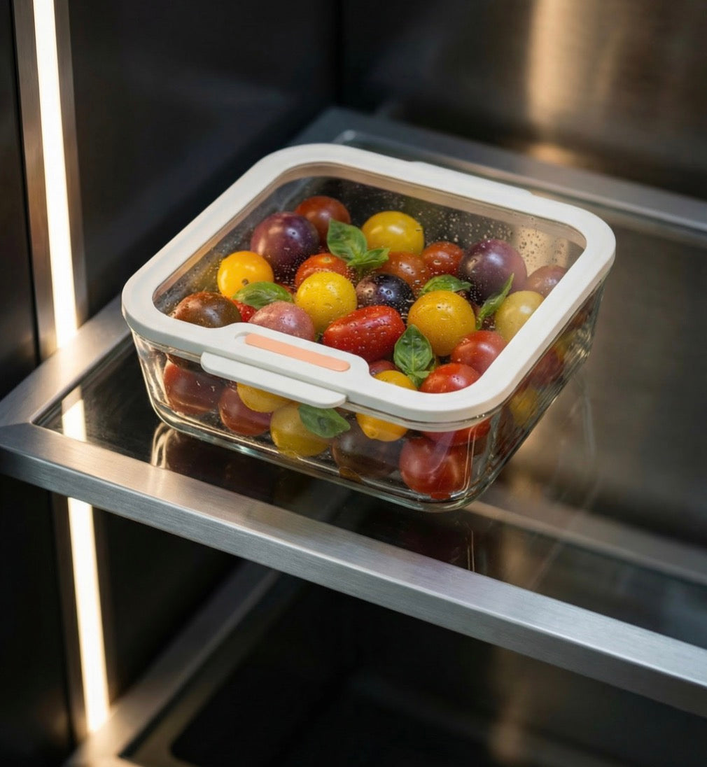 Acar Maxwell Borosilicaat Glazen Bewaarbak 1370 ml Vacuüm Siliconen Deksel