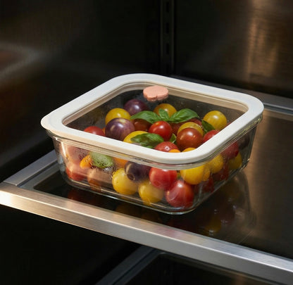 Acar Maxwell Borosilicaat Glazen Bewaarbak 610 ml Vierkant Vacuüm Siliconen Deksel