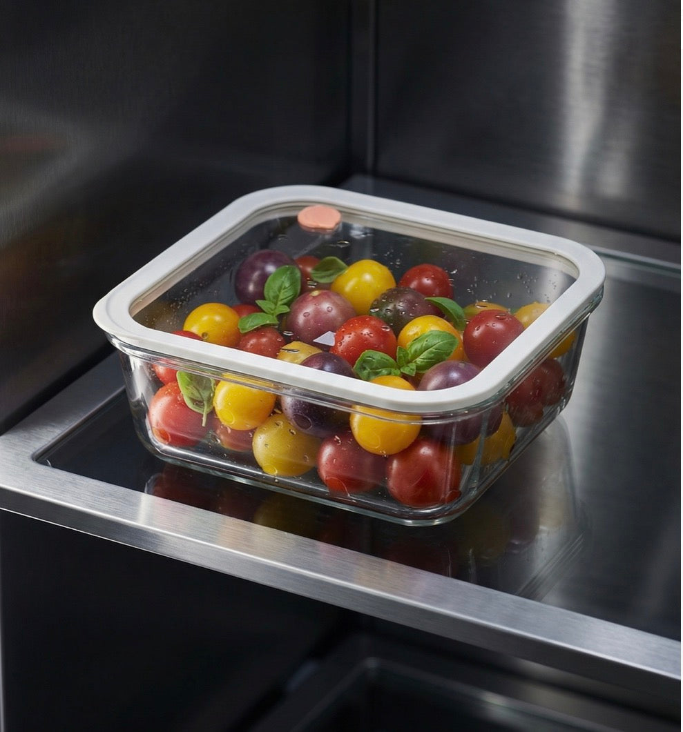 Acar Maxwell Borosilicaat Glazen Bewaarbak 1940 ml Vierkant Vacuüm Siliconen Deksel