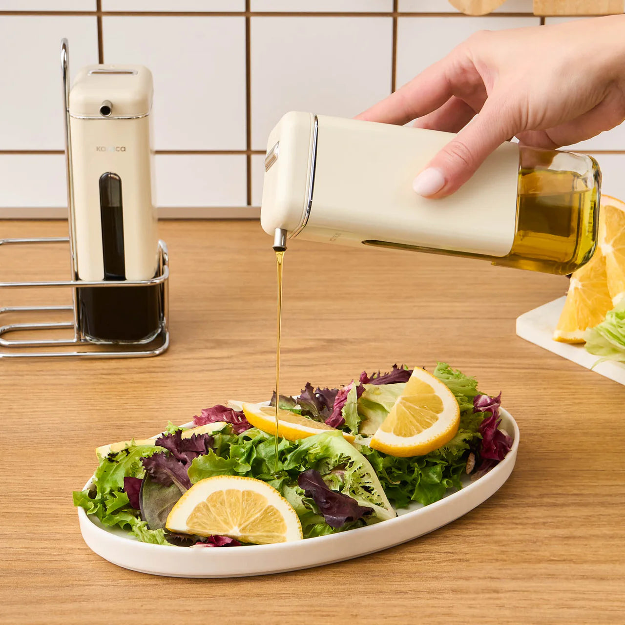 Karaca Luminous 3 Parça Yağ ve Sirke Şişesi Seti – Inox