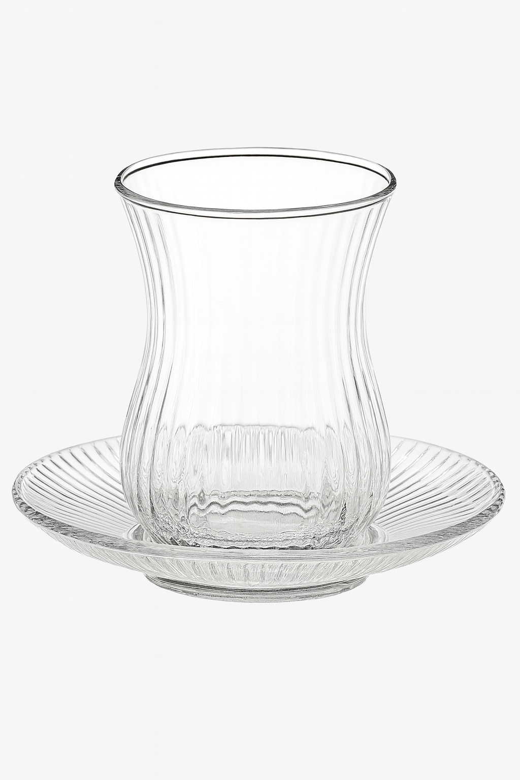 Mulex Cam Çay Bardağı ve Tabak Seti – 6 Kişilik (12 Parça)