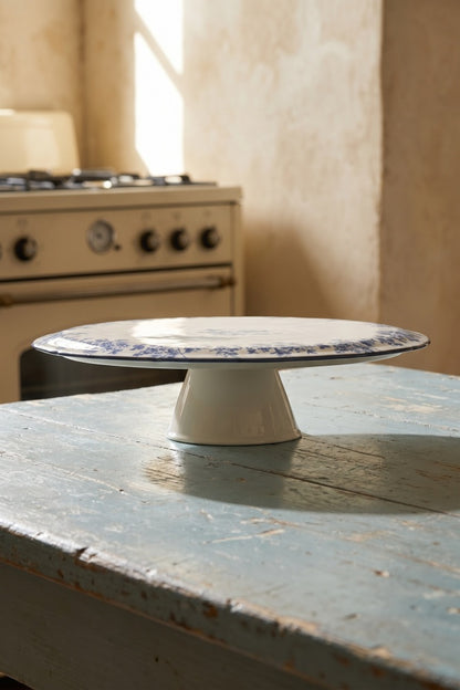 Acar Vintage Garden Porselen Ayaklı Sunum Standı – Şık Pasta ve İkram Servis Tabağı