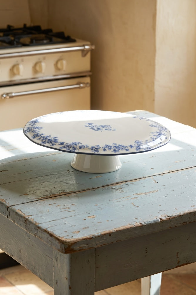 Acar Vintage Garden Porselen Ayaklı Sunum Standı – Şık Pasta ve İkram Servis Tabağı