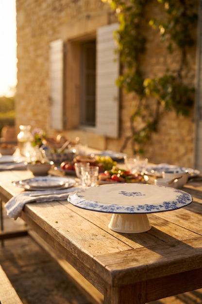 Acar Vintage Garden Porselen Ayaklı Sunum Standı – Şık Pasta ve İkram Servis Tabağı