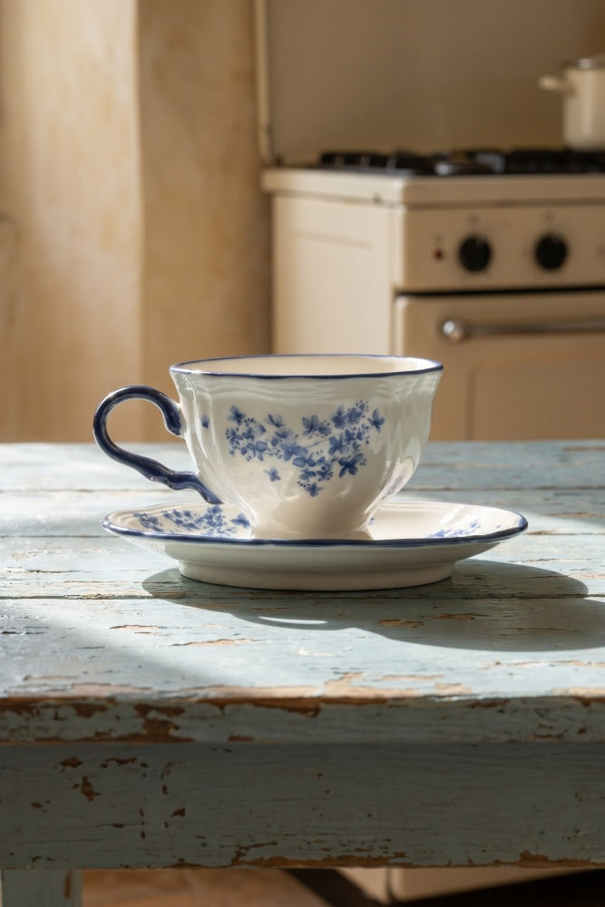 Acar Vintage Garden 6 Kişilik Porselen Çay Fincan Takımı – Şık Çay Seti