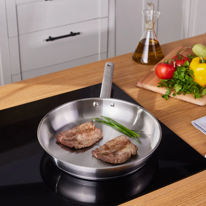 Karaca Elite Paslanmaz Çelik Tava 30 cm – Dayanıklı Çelik Kızartma Tavası