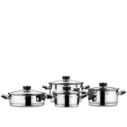 Pera Steel Cookware Set – Strainer Lid, Multi-Purpose Use