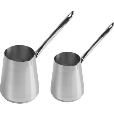 Arow Maya Serie 2-delige Roestvrijstalen Cezve Set 330 ml + 500 ml