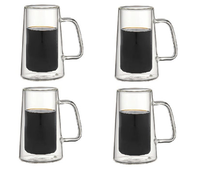 Schafer Kulplu 4 Parça Çift Cidarlı Espresso Fincanı Seti 80 ml – Şeffaf