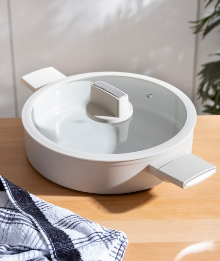 Acar Ultimate Pro Karnıyarık Pan 28 cm – Keramische Coating, Crème