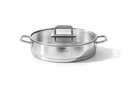 Acar Karat 8-delige Stalen Pannenset – 22 / 24 / 26 / 28 cm Roestvrij Staal, 2 Jaar Garantie