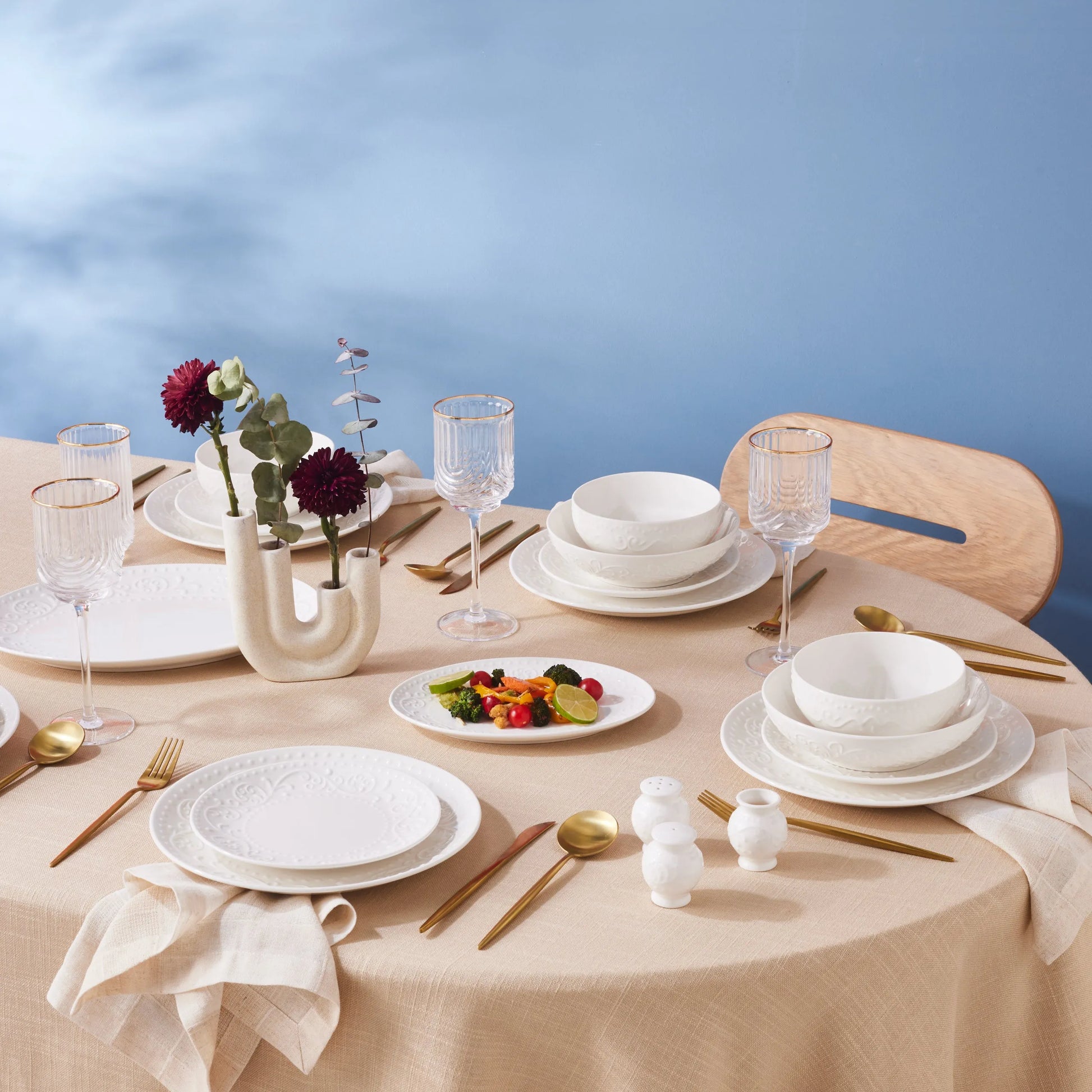 Karaca Forever Bone Even 56 Parça Yemek Takımı – Sofralarda Dengeli ve Şık Sunumlar-Sofra ürünleri-Prenseshome Leyweg-Prenseshome Leyweg