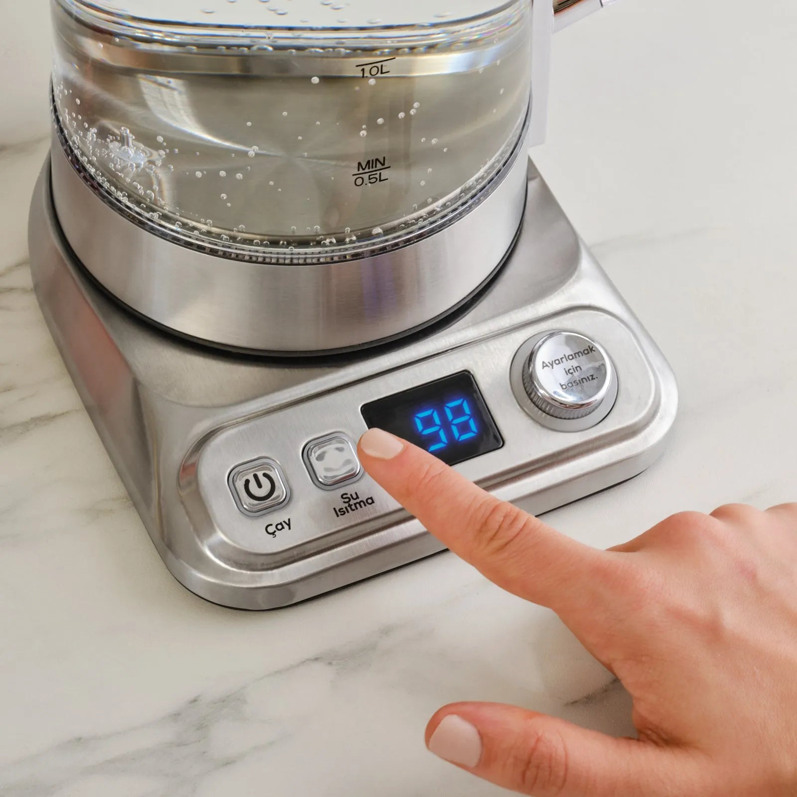 Karaca Refika XL Cam Çay Makinesi Chrome – 2.8 Lt Aile Boyu, Eco Mod, Sıcak Tutma Özellikli-Elektronik ürün-Prenseshome Leyweg-Prenseshome Leyweg