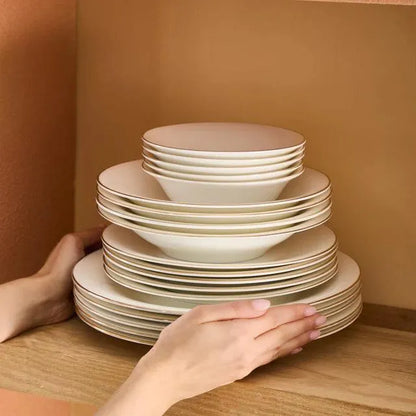 Karaca Fine Pearl Fame 58 Parça 12 Kişilik Yemek Takımı Gold Detayli-Yemek Takimi-Prenseshome Leyweg-Prenseshome Leyweg