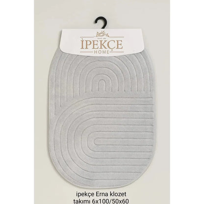 İpekçe Pamuklu 2’li Banyo Paspas Seti Erna - Oval (60x100 cm & 50x60 cm)-Prenseshome Leyweg-Prenseshome Leyweg
