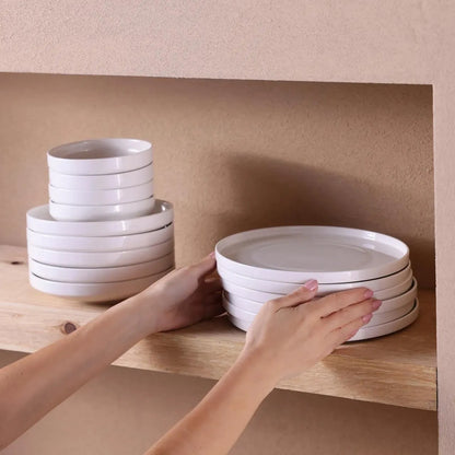 Karaca Felix 6 Kişilik 18 Parça Porselen Yemek Takımı - Beyaz-Yemek Takimi-Prenseshome Leyweg-Prenseshome Leyweg