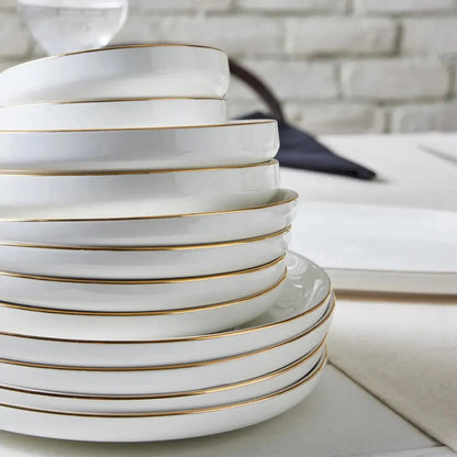 Karaca Streamline Saturn 19 Parça 4 Kişilik Gold Detaylı Porselen Yemek Takımı-Yemek Takimi-Prenseshome Leyweg-Prenseshome Leyweg