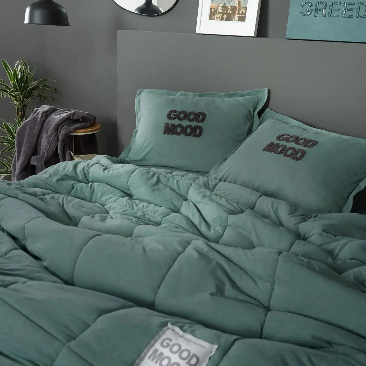 Karaca Home Motto Cotton Comfort Çift Kişilik Uyku Seti – Petrol-Yatak Odasi-Prenseshome Leyweg-Prenseshome Leyweg