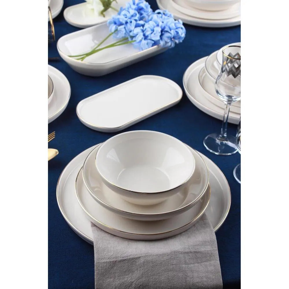 Acar Milenyum 6 Kisilik 27 Parca Gumus Detayli Yemek Takimi-Yemek Takimi-Prenseshome Leyweg-Prenseshome Leyweg