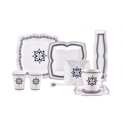 Karaca Blau 32 Parça Kahvaltı Takımı – 6 Kişilik Kare Porselen Set-Prenseshome Leyweg-Prenseshome Leyweg