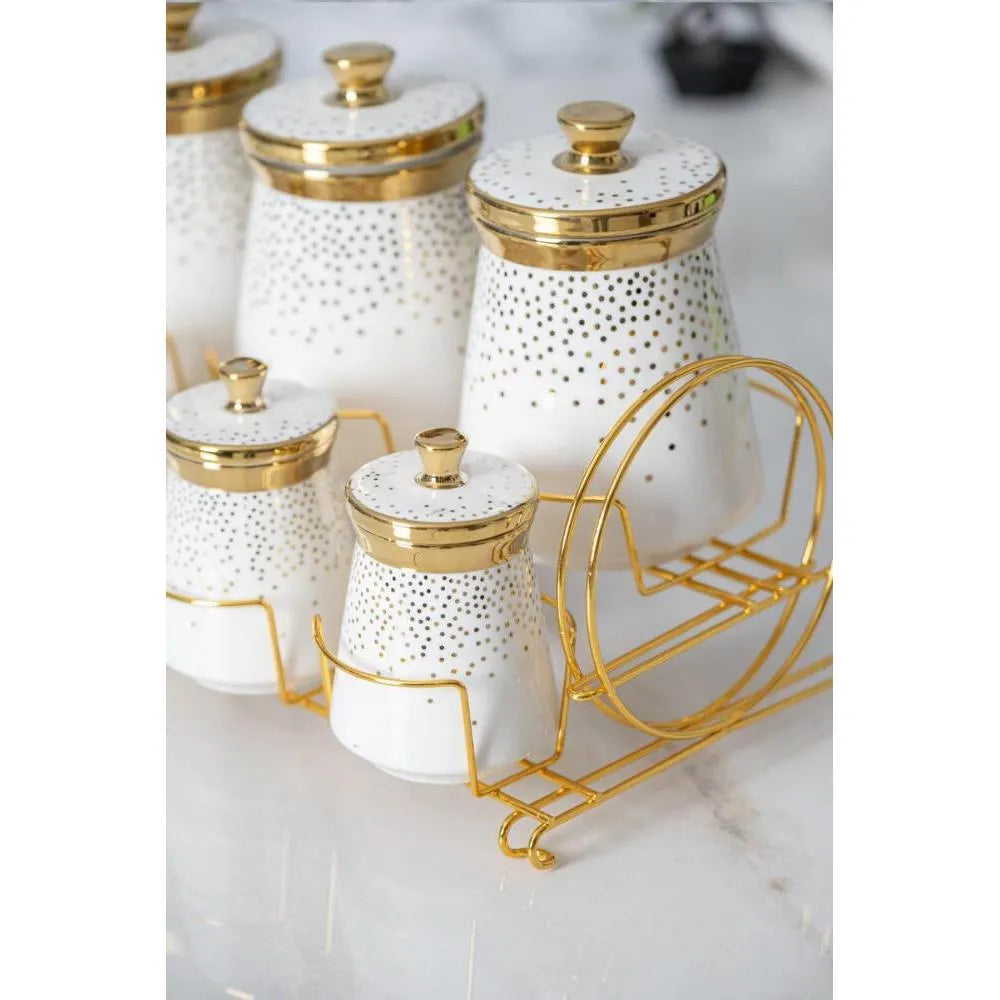 Acar Sunwer 8 Parca Standli Porselen Baharat Takimi Gold-Sofra ürünleri-Prenseshome Leyweg-Prenseshome Leyweg