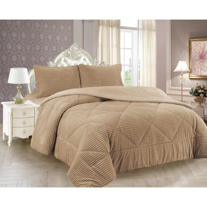 İpekçe Süper Yumuşak Dolly Yorgan Seti 3 Parça 220x240 cm-Yatak Odasi-Prenseshome Leyweg-Kahverengi-Prenseshome Leyweg