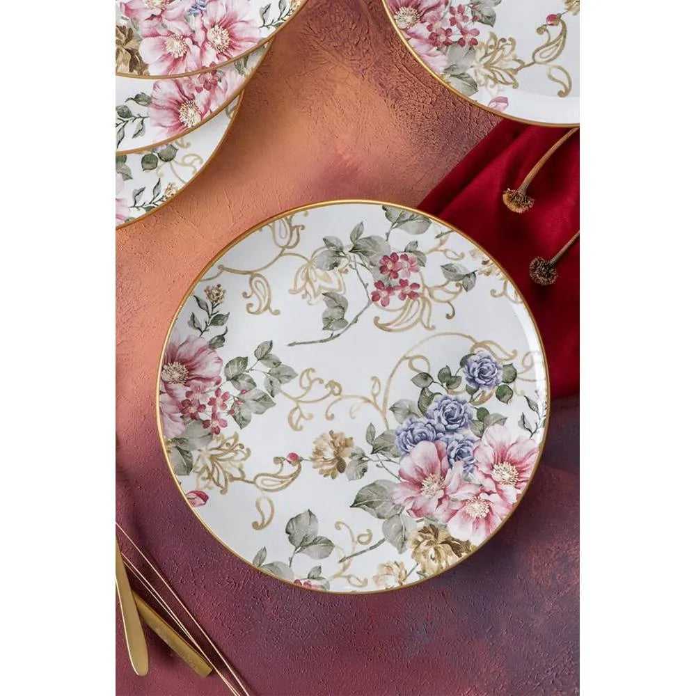 Acar rosa servis tabagi seramik 26 cm 6 li set-Sofra ürünleri-Prenseshome Leyweg-Prenseshome Leyweg