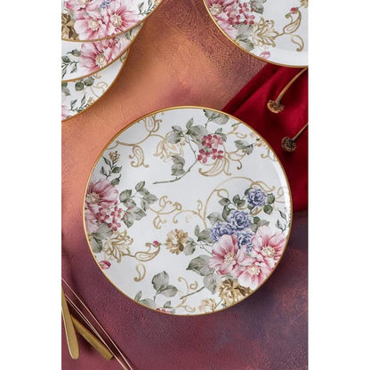 Acar rosa servis tabagi seramik 26 cm 6 li set-Sofra ürünleri-Prenseshome Leyweg-Prenseshome Leyweg