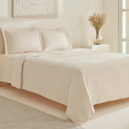 Karaca Home Cimbiz %100 Pamuk Saten King Size Nevresim Takimi-Yatak Odasi-Prenseshome Leyweg-Light Bej-Prenseshome Leyweg
