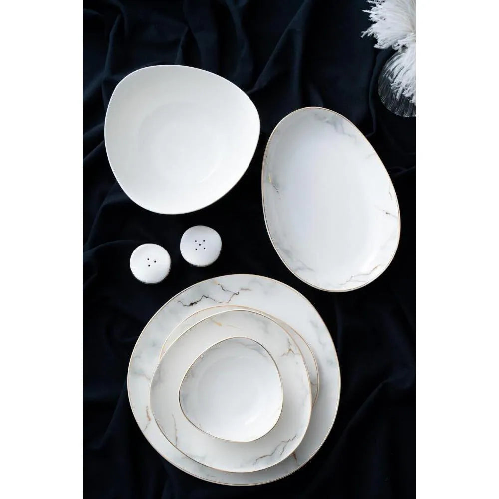 Acar Darcie 6 Kişilik 29 Parça Yaldızlı Porselen Yemek Takımı-Yemek Takimi-Prenseshome Leyweg-Prenseshome Leyweg